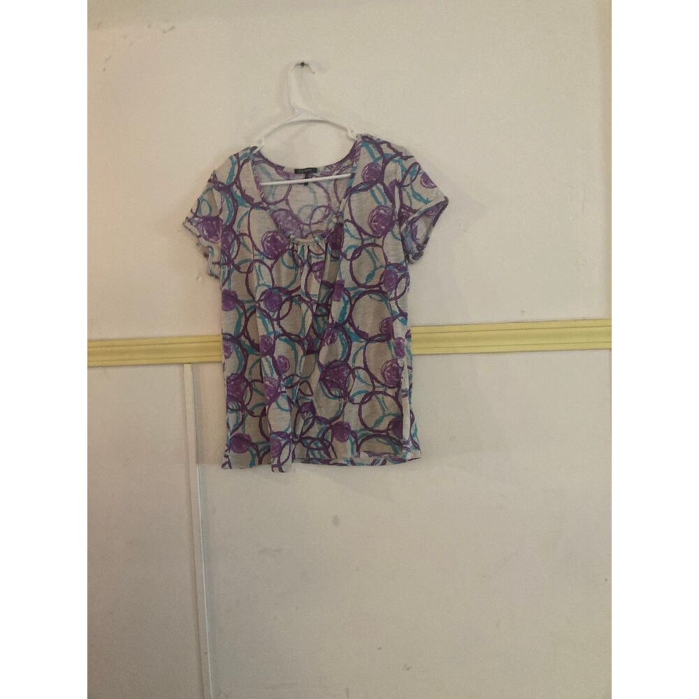 Daisy Fuentes Short Sleeve Multicolor Blouse Size XL